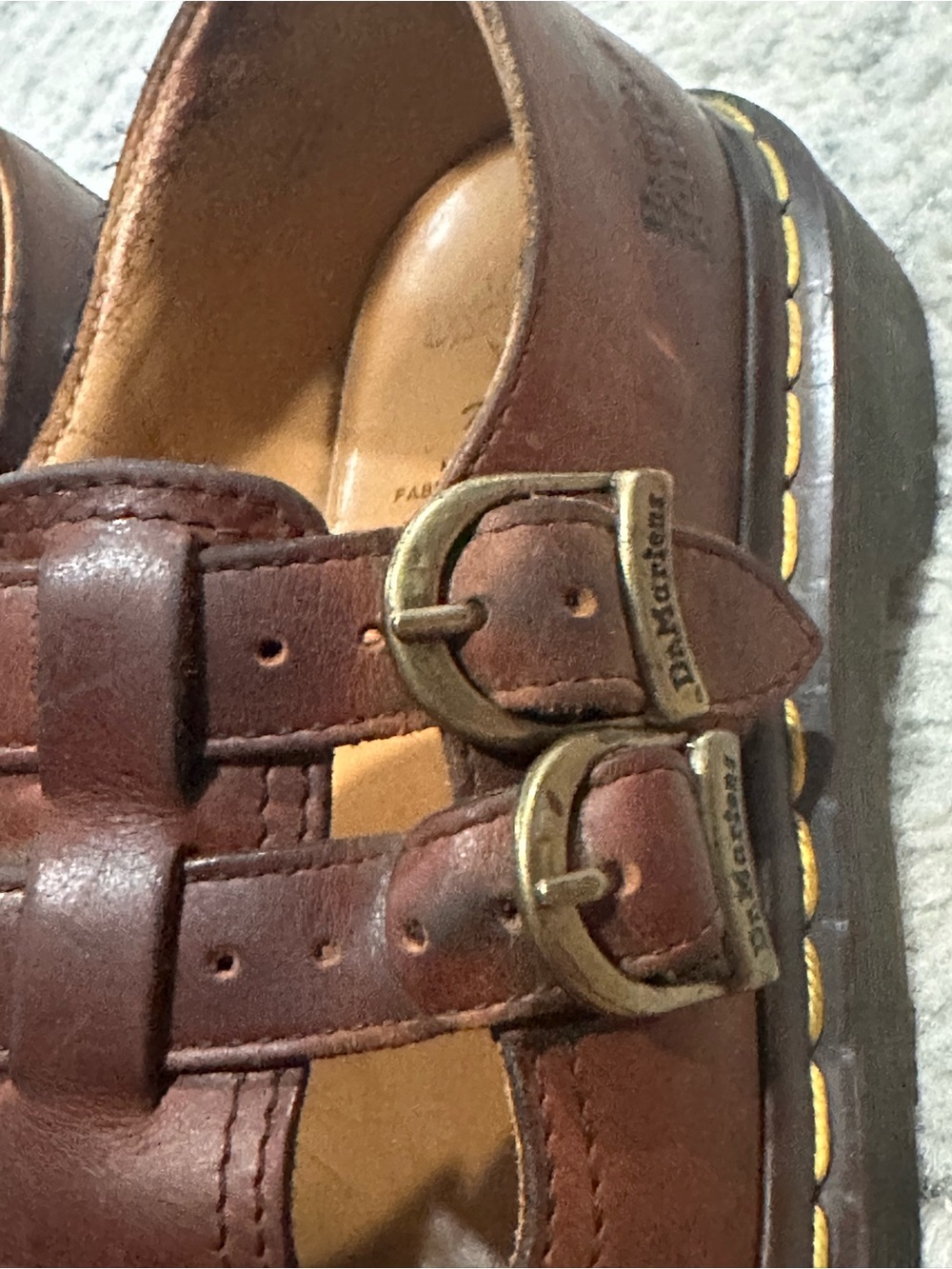 Dr. Martens UK Women's Brown Leather T-Bar Mary Jane - Picture 6 of 8